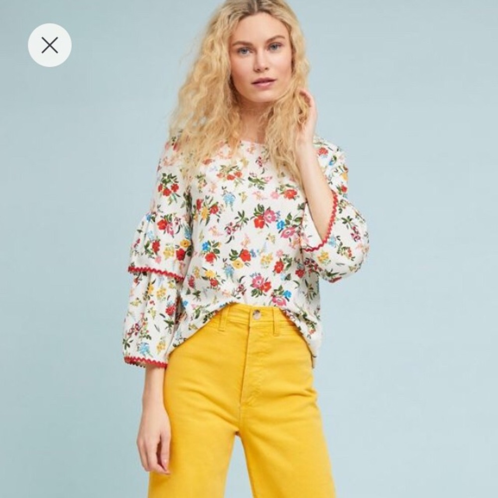Anthropologie Floral Top